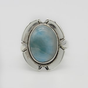 Larimar Ring, 925 Sterling Silver Ring, Larimar Gemstone, Free Shipping, American Seller AR284
