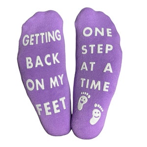 Hospital Socks  - grip slip resistant healing and recovering from surgery, post op, hospital, or illness at home. Warm, Cozy, Funny, and Fun