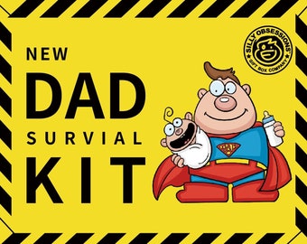 New Dad Gift Set Survival Kit - funny gag gift for new fathers. New baby pregnancy couples care package. Congratulations on new baby basket