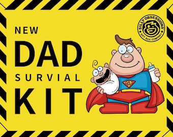 New Dad Gift Set Survival Kit - funny gag gift for new fathers. New baby pregnancy couples care package. Congratulations on new baby basket