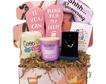 Get Well Soon Gift Basket for women and Mom.Healing Recovery Post Op Care Package. After SurgerySpeedy Recovery and Encouragement Set .