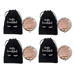 Vanity Magnifying Compact Mirror and Makeup Mirror. Bridal Gift bridesmaid set. For Wedding Birthday Mothers Day Thank You Swag