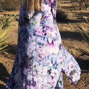 Tie Dye Duster, Hand Dyed Cardigan, Tie Dye Jacket, Tie Dye Loungewear, Size Large...NEBULOUS image 10