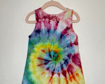 Sleeveless Tie Dye Kids Dress, Size 2T, Cotton Kids Dress