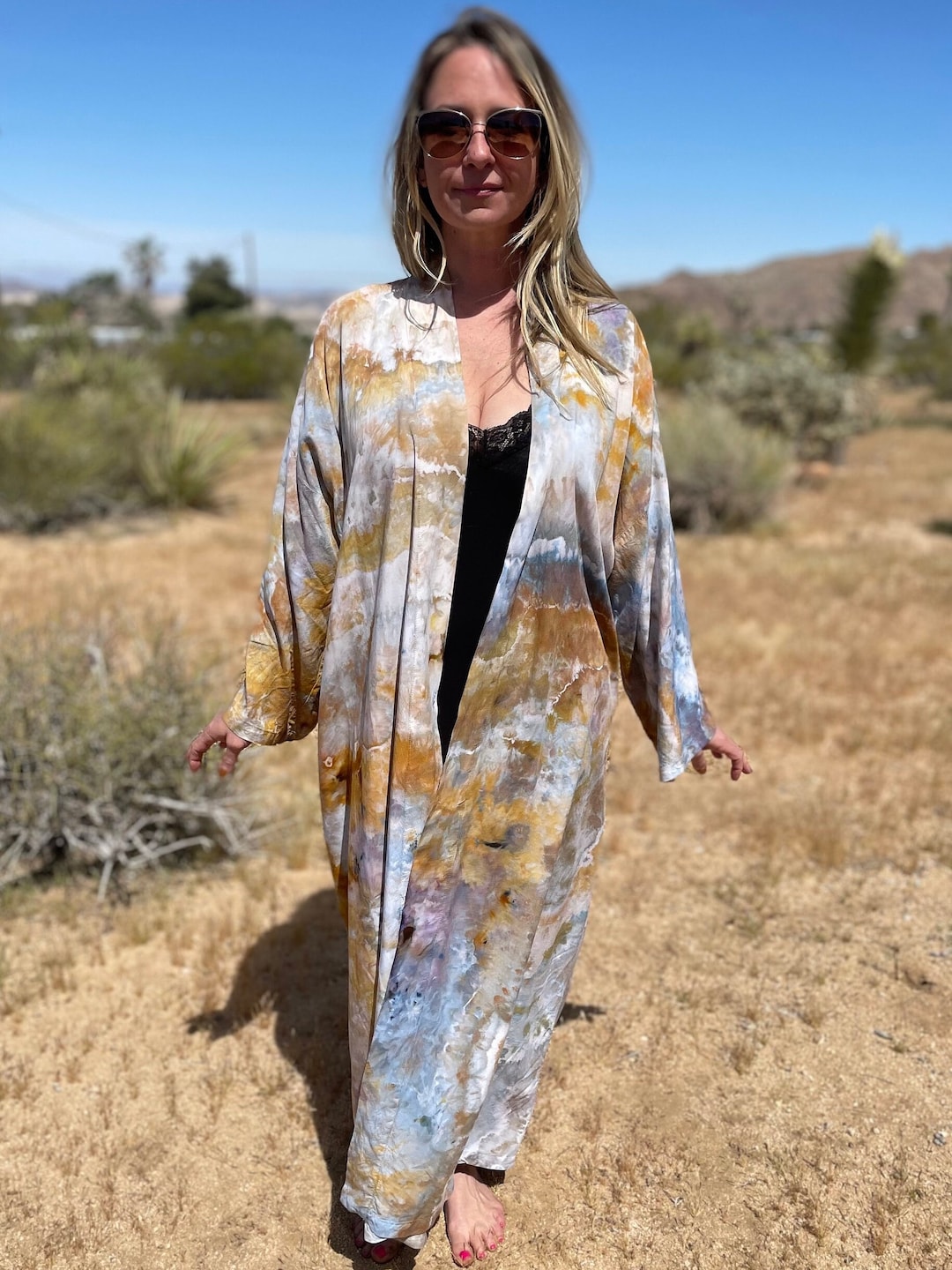 Mumu for Women, Tie Dye Kimono, Mumu, Robe, One Size Fits Many, Long ...