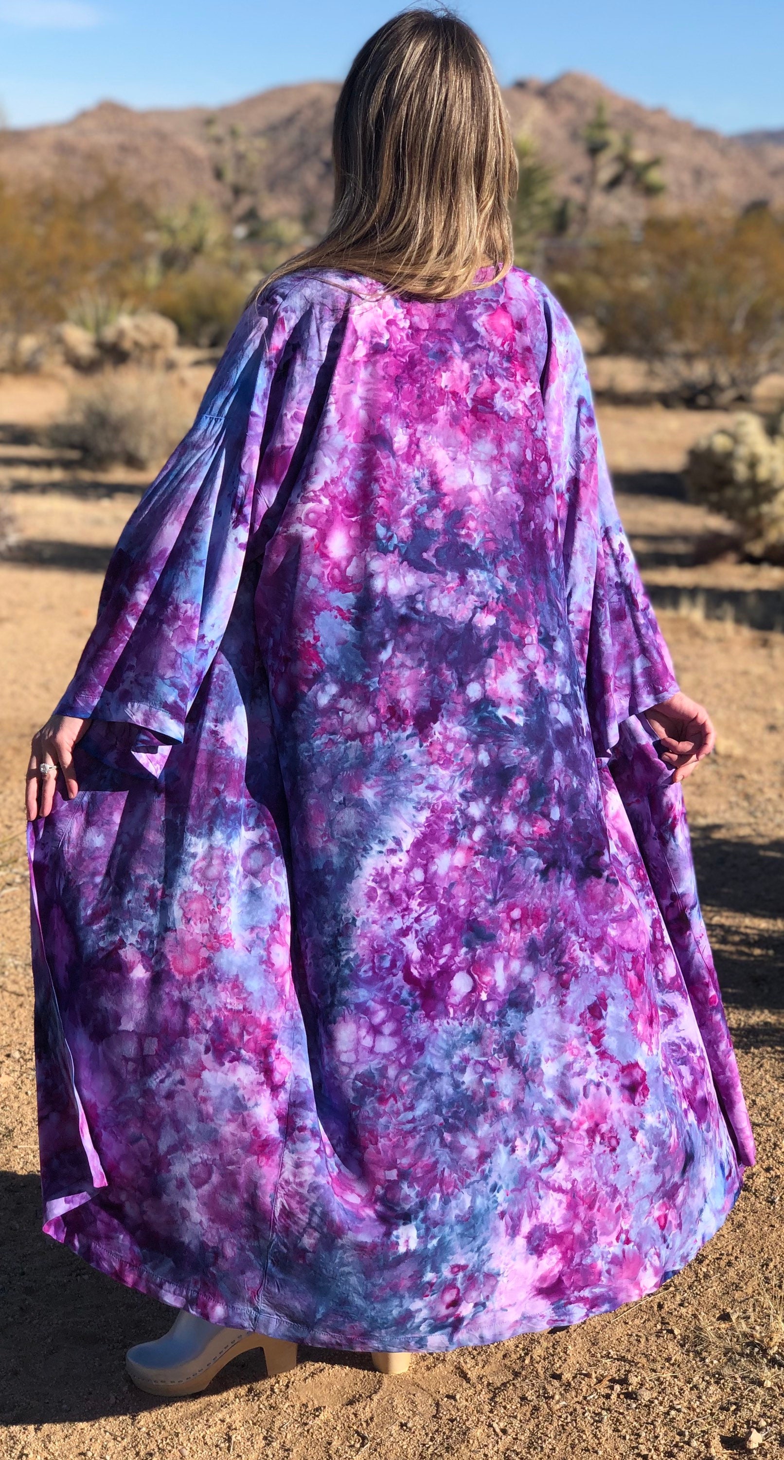 Tie Dye Robe Tie Dye Dress Hand Dyed Kimono Bathrobe Tie Etsy