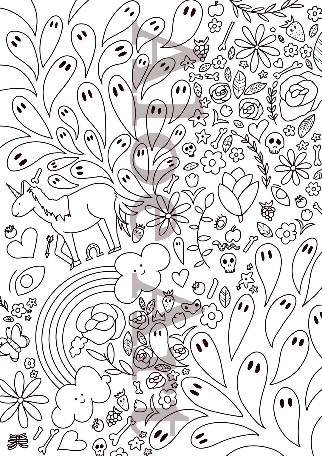Downloadable Colouring In Sheet For Kids Teens And Adults Etsy