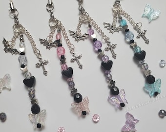Love Bats Phone Straps ~ Beaded Keychain Alt Gothic