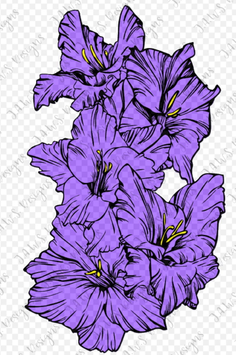 Download Templates Gladiolus Flower Svg Png Cut File For Htv Vinyl Cutting Software Materials