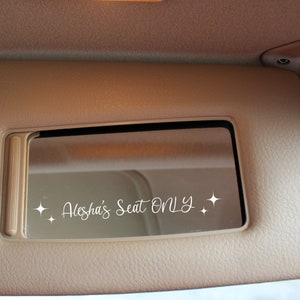 Custom Name Mirror Decal: Passenger Princess Car Accessory