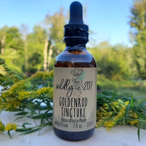 Goldenrod Tincture- Allergies- Sneezing- Watery Eyes- Sinus Congestion- Maine Wildcrafted Herbs