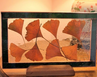Stained Glass Pressed Autumn Leaves