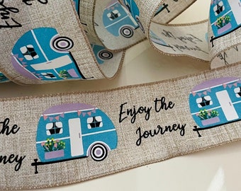 2.5” Blue & Purple Trailer Wired Ribbon - Sold By The Yard