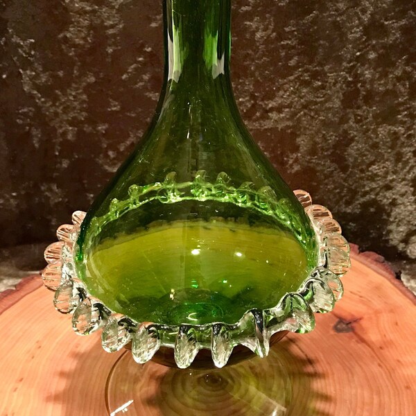 Green Glass Vase Etsy
