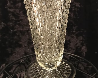 Diamond Cut Glass Vase