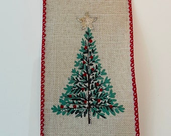 2.5” Christmas Tree Wired Ribbon: Red, Green, Gold, Beige - Sold By The Yard