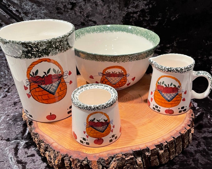 Ceramic 4 Piece Apple Kitchen Set By Crazy Mountain