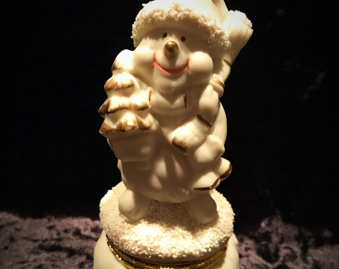 Vintage Snowman Trinket Box