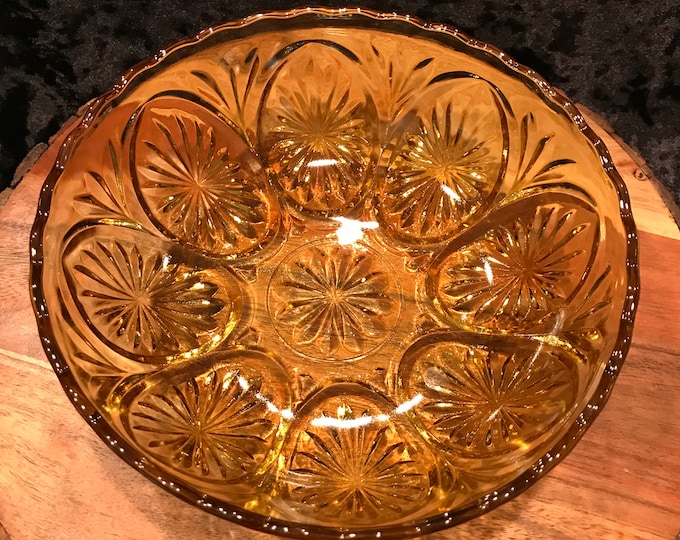 Beautiful Vintage Amber Glass Bowl