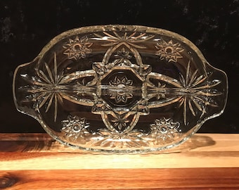1950’s Pressed Glass Divided Dish