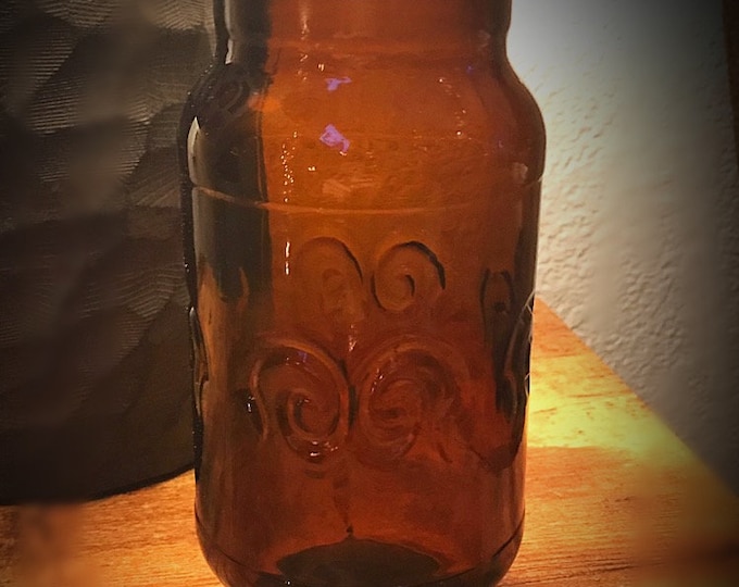 1970’s Amber Glass Canister