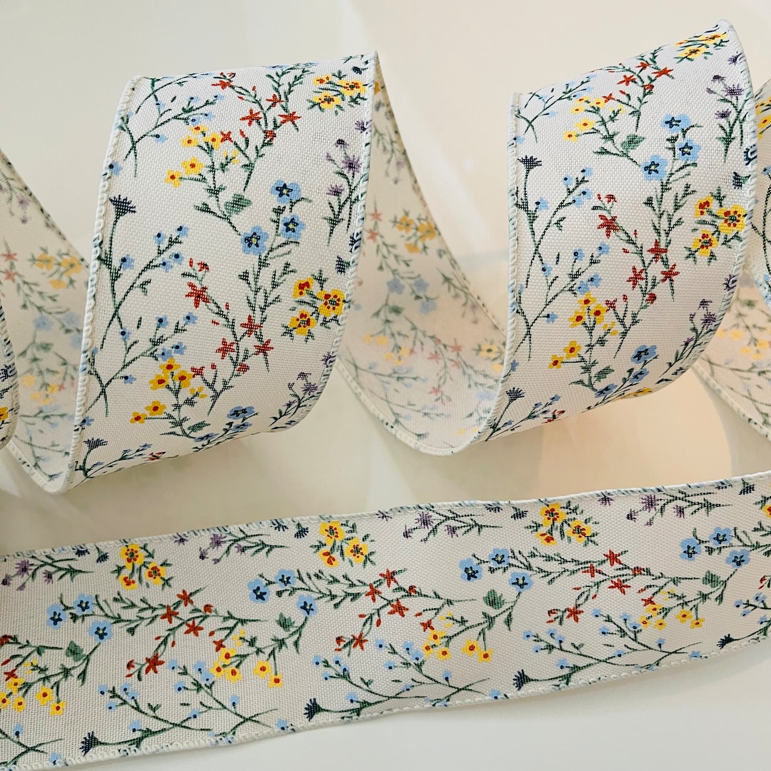 2.5” Colorful Floral Wired Ribbon #727 - Sold by the Yard - Etsy
