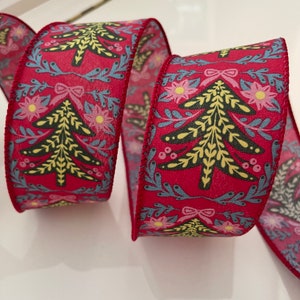 2.5” Christmas Tree Wired Ribbon