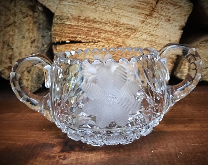 Vintage Crystal Sugar Dish