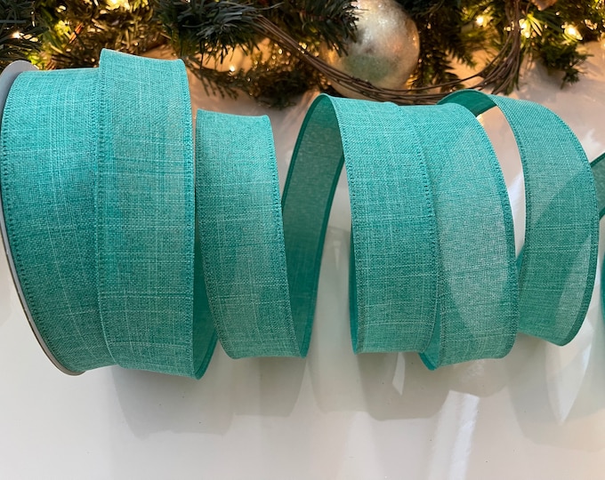 1.5” Sea Green Canvas Wired Ribbon #414 - Sold By The Yard