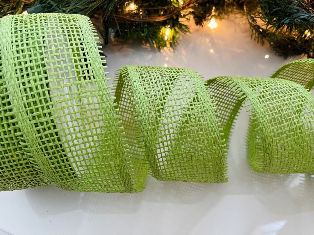 Organic Mesh Pattern Ribbon Green Paper Mesh Ribbon - Perfect for Gift Wrapping, Wreaths, Decor ...