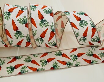 2.5” Carrot Wired Ribbon #856 - Sold By The Yard