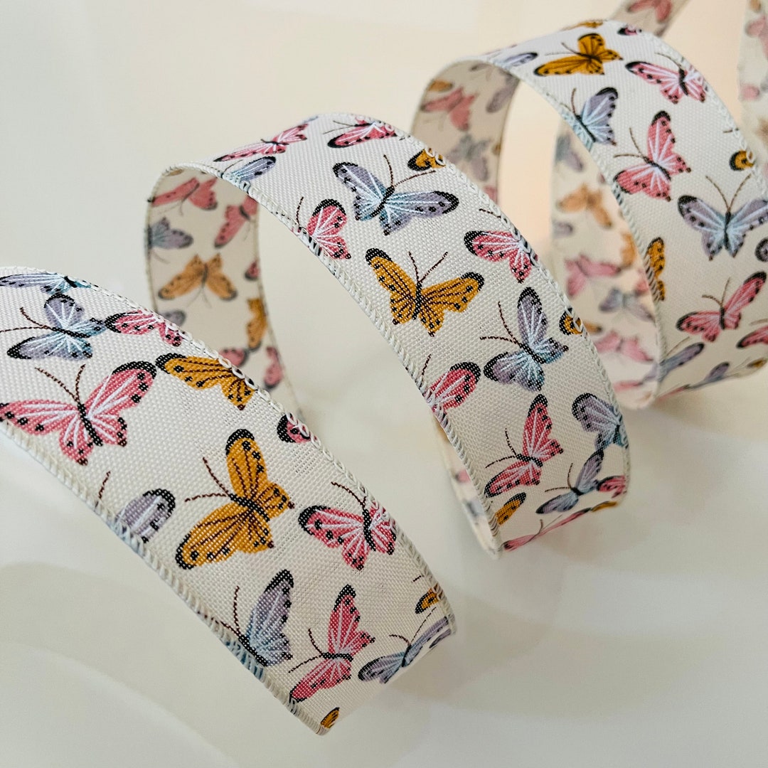 1.5” Colorful Butterflies Wired Ribbon #933 - Sold by the Yard - Etsy