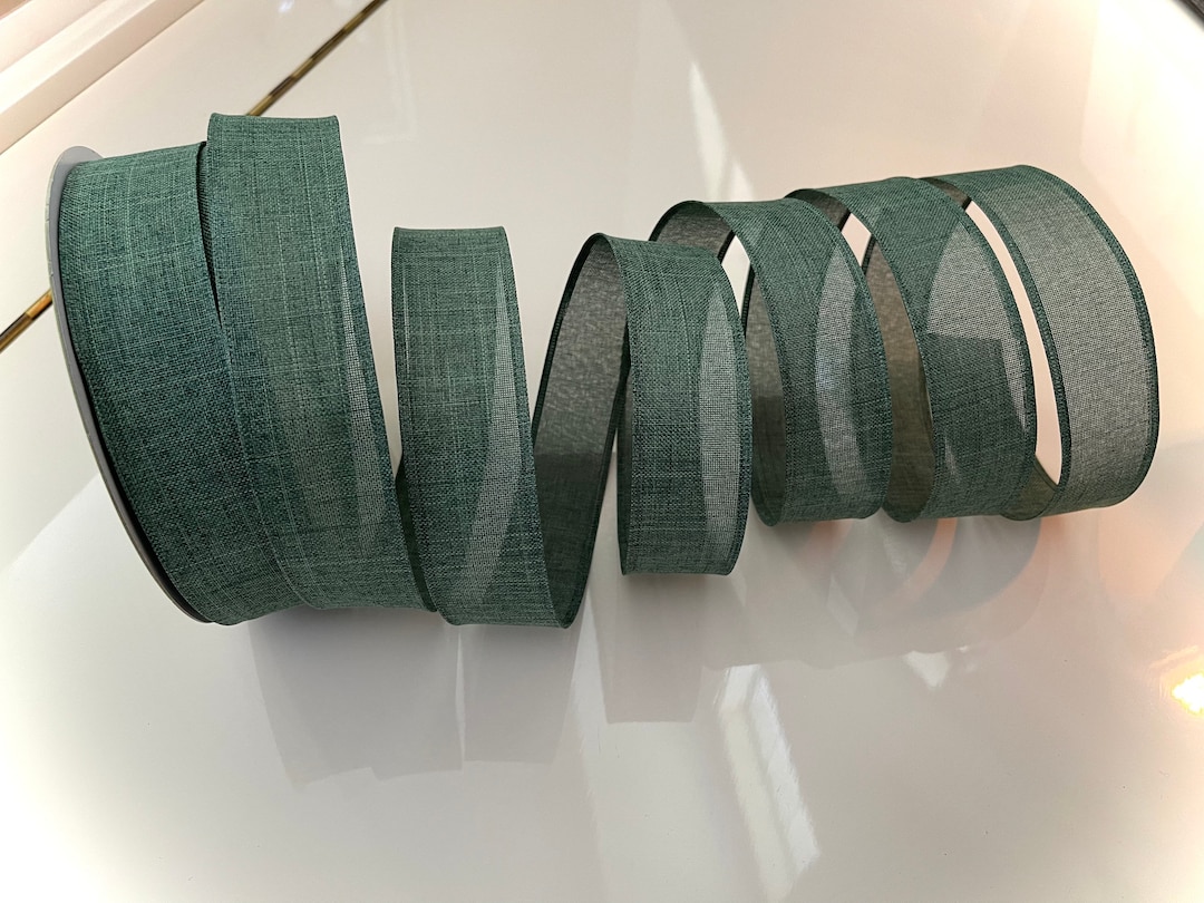1.5 Forest Green Wired Ribbon 7435 - Etsy