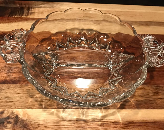Divided Clear Vintage Glass Dish