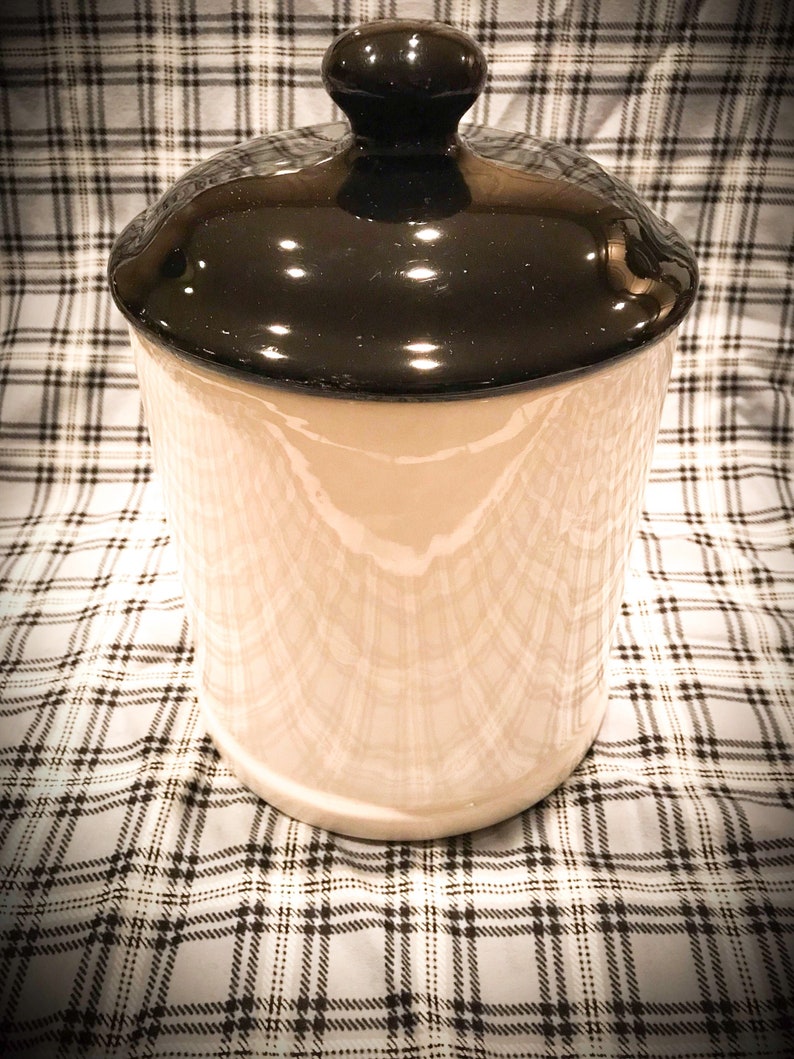 Vintage Black & White Cow Cookie Jar Etsy