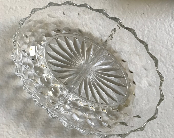 Vintage Divided Glass Dish