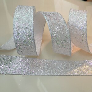 1.5” Iridescent Glittery White Wired Ribbon - Sold by the Yard - Etsy