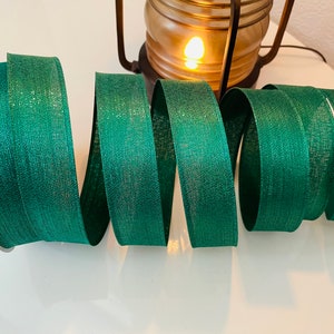 1.5” Metallic Emerald Green Wired Ribbon #1084 - Sold By The Yard