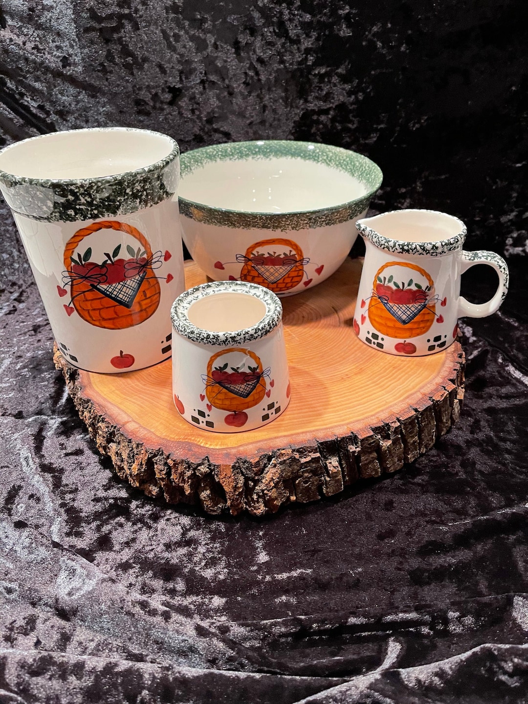Ceramic 4 Piece Apple Kitchen Set by Crazy Mountain Etsy Singapore