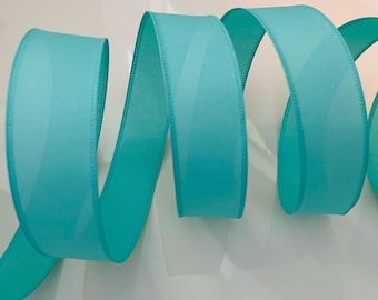 1.5” Aqua Wired Ribbon