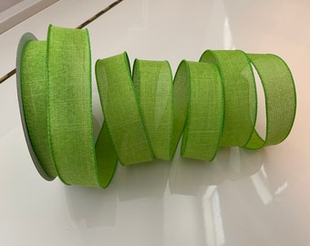 1.5” Apple Green Wired Ribbon - Sold By The Yard