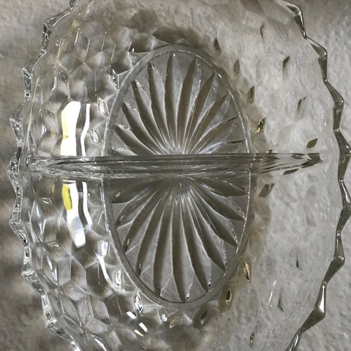 Vintage Divided buying Glass Dish