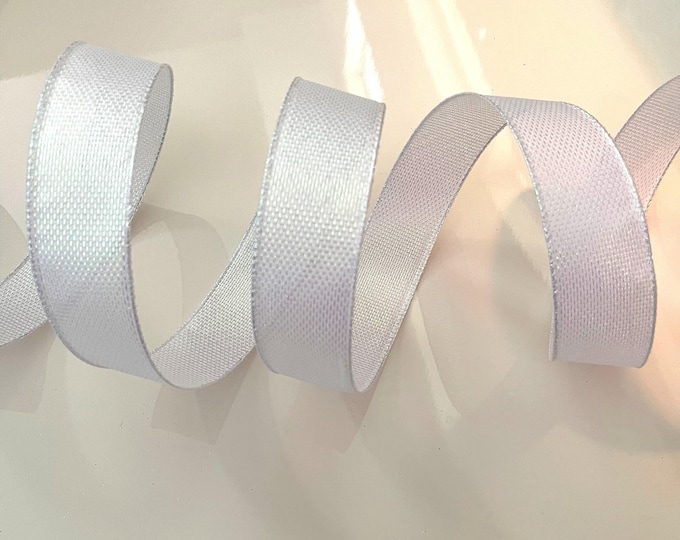 1.5” White Iridescent Wired Ribbon - Sold By The Yard