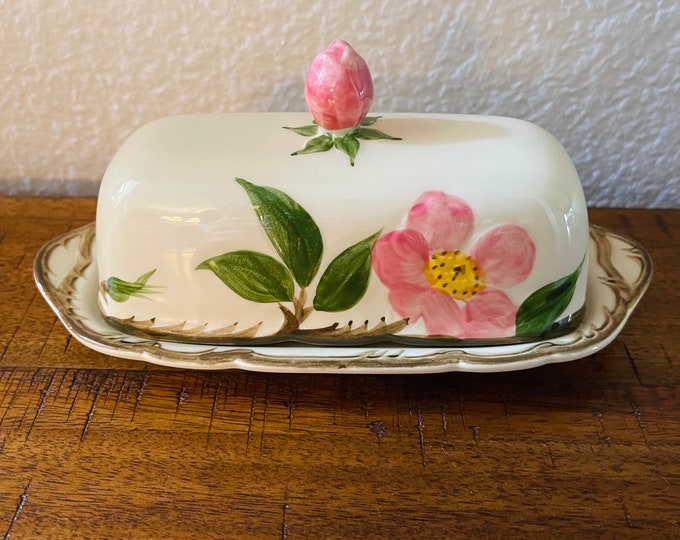 Desert Rose Ceramic Vintage Butter Dish