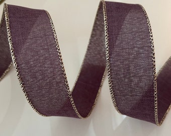 1.5” Purple Plum Wired Ribbon #622 - Sold By The Yard
