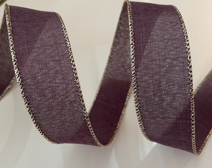 1.5” Purple Plum Wired Ribbon #622 - Sold By The Yard