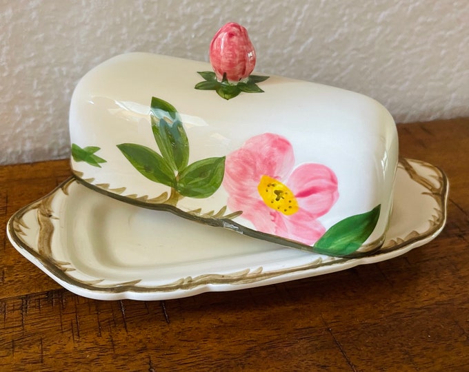Desert Rose Ceramic Vintage Butter Dish