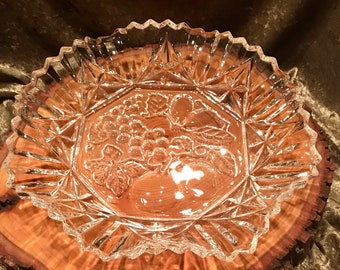 Vintage Ruffled Edge Glass Serving Dish