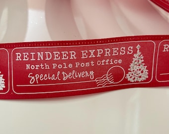 1.5” Red & White Special Delivery Wired Ribbon #695