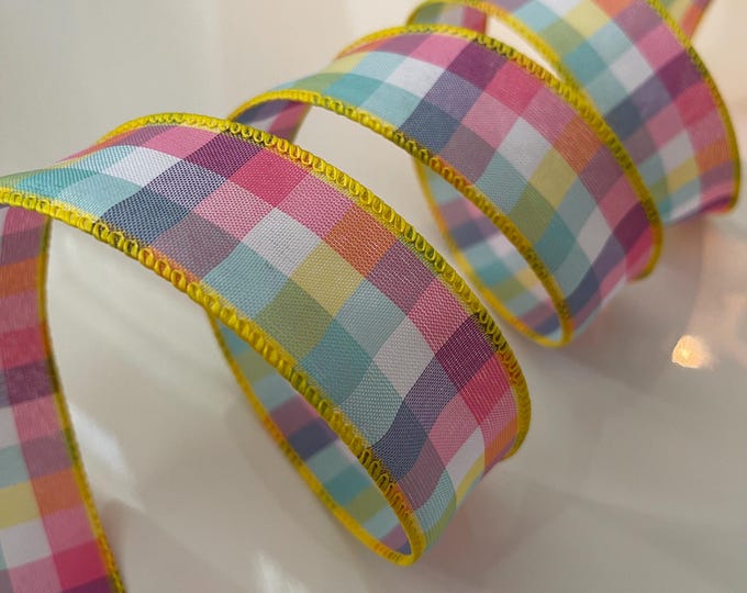 1.5" Multicolor Plaid Wired Ribbon - Perfect for Gift Wrapping, Wreaths, Decor and Much More!